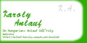 karoly anlauf business card